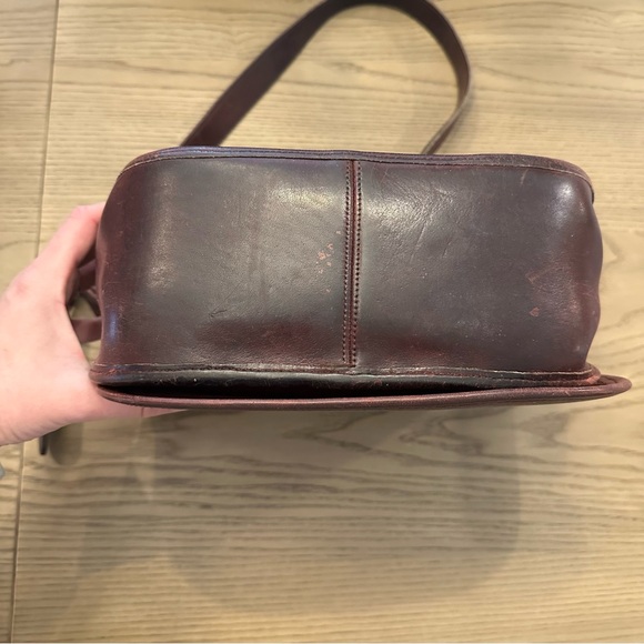 Vintage Burgundy Leather Coach Bag - Picture 3 of 7